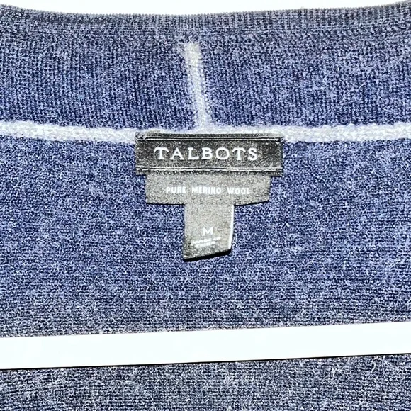TALBOTS l Gray Blue Bold Color Block Long Cardigan Medium - Picture 2 of 6